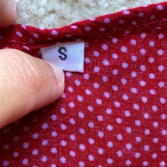 Assorted Brand Red Polka Dot Tank Lace Detail Sz S - Picture 4 of 5